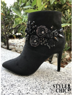 Botin Negro Decorado