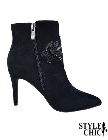Botin Negro Decorado