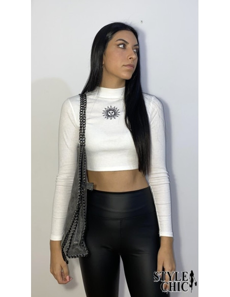 Bolso Cadenas Grande Gris Oscuro