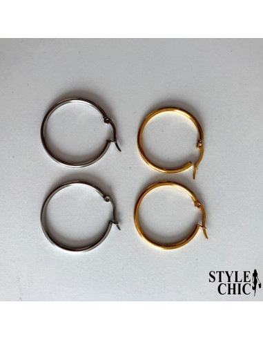 Pendientes AROS 25mm de acero quirúrgico