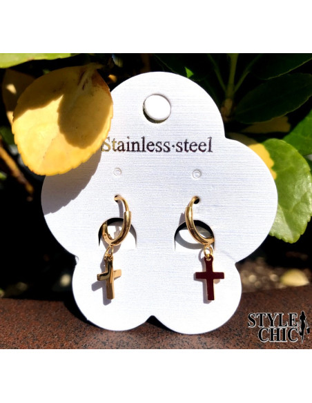 Pendientes CRUCES de acero quirúrgico