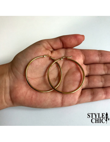 Pendientes AROS 40mm de acero quirúrgico