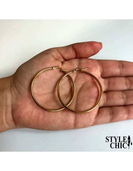 Pendientes AROS 40mm de acero quirúrgico
