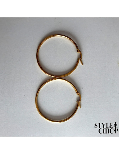 Pendientes AROS 40mm de acero quirúrgico