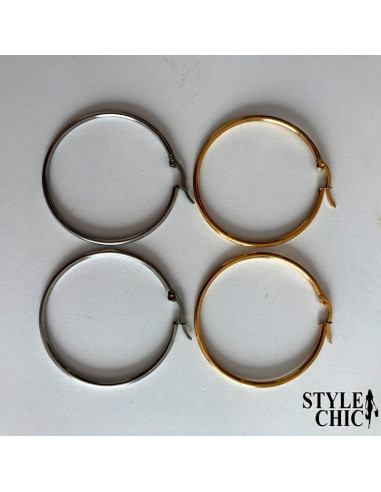 Pendientes AROS 40mm de acero quirúrgico