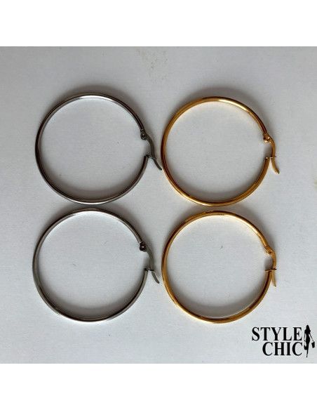 Pendientes AROS 40mm de acero quirúrgico