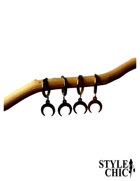 Pendientes LUNAS de acero quirúrgico