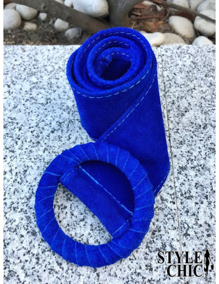 Cinturón de Piel Serraje Azulón