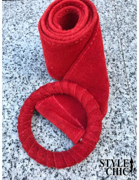 Cinturón de Piel Serraje Rojo
