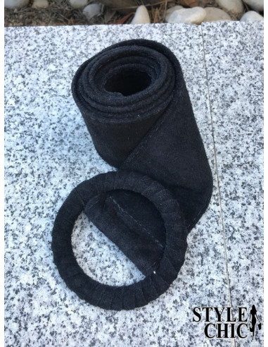 Cinturón de Piel Serraje Negro