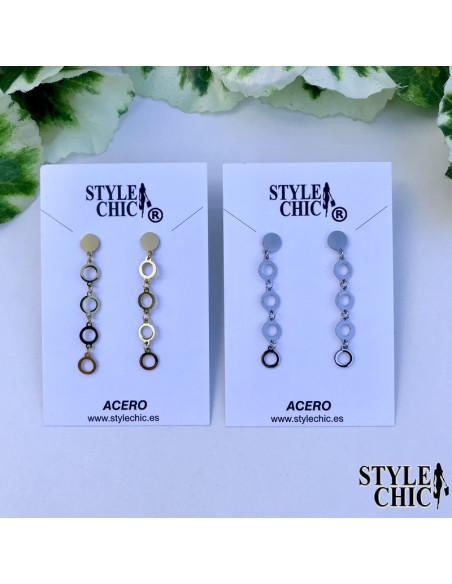 Pendientes Largos Círculos Calados