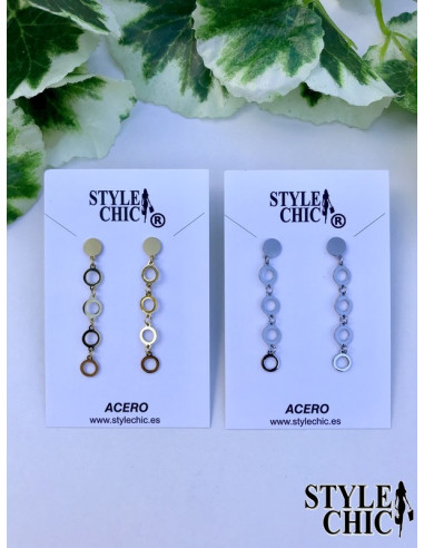 Pendientes Largos Círculos Calados
