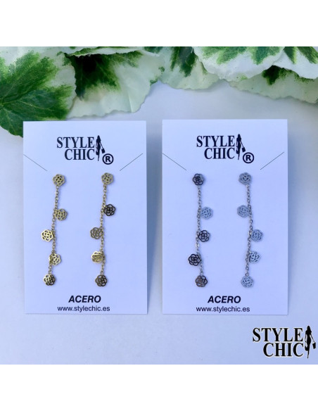 Pendientes Largos  Rosas