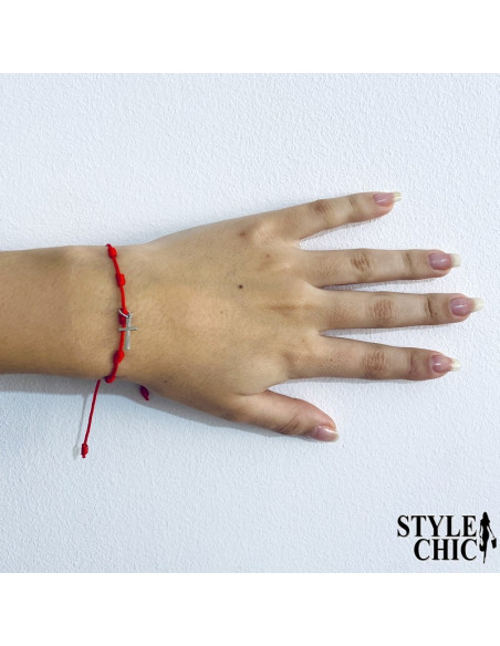 Pulsera 7 nudos y CRUZ