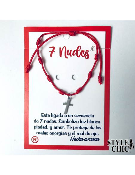 Pulsera 7 nudos y CRUZ
