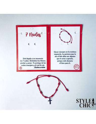 Pulsera 7 nudos y CRUZ