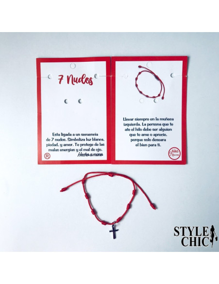 Pulsera 7 nudos y CRUZ