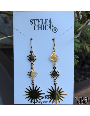 Pendientes 3 Soles Dorado