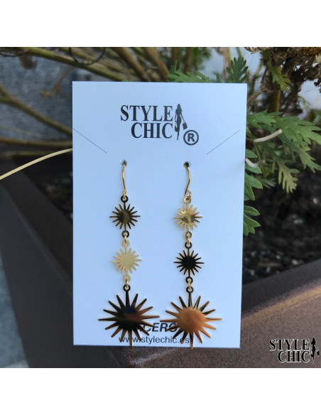 Pendientes 3 Soles Dorado
