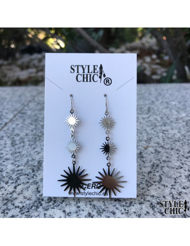 Pendientes 3 Soles Plateado