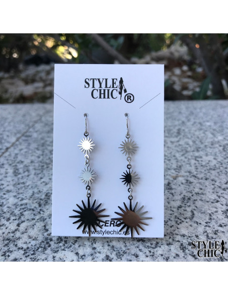 Pendientes 3 Soles Plateado