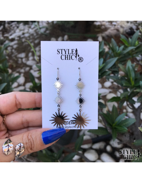 Pendientes 3 Soles Plateado