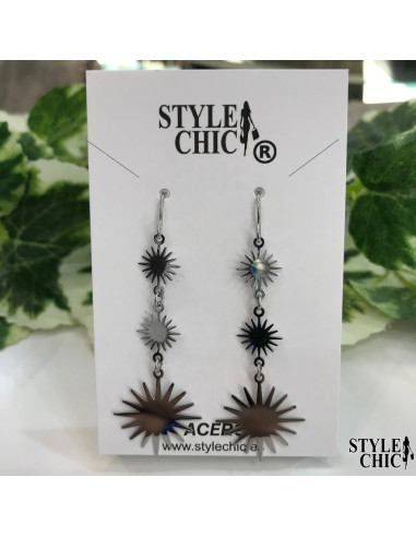 Pendientes 3 Soles Plateado