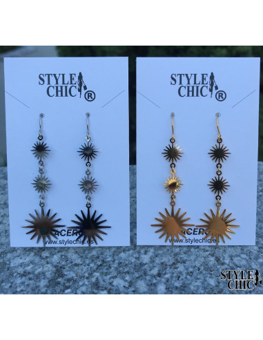 Pendientes 3 Soles Plateado