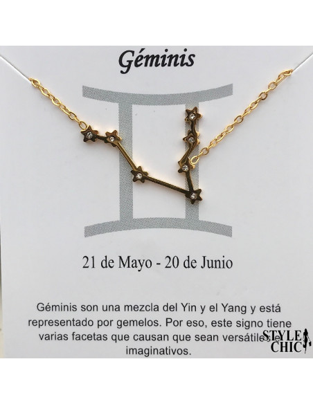 Collar Constelación Géminis (21 de Mayo - 20 de Junio)